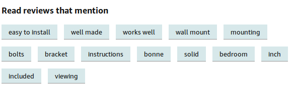 Keyphrases as review filters