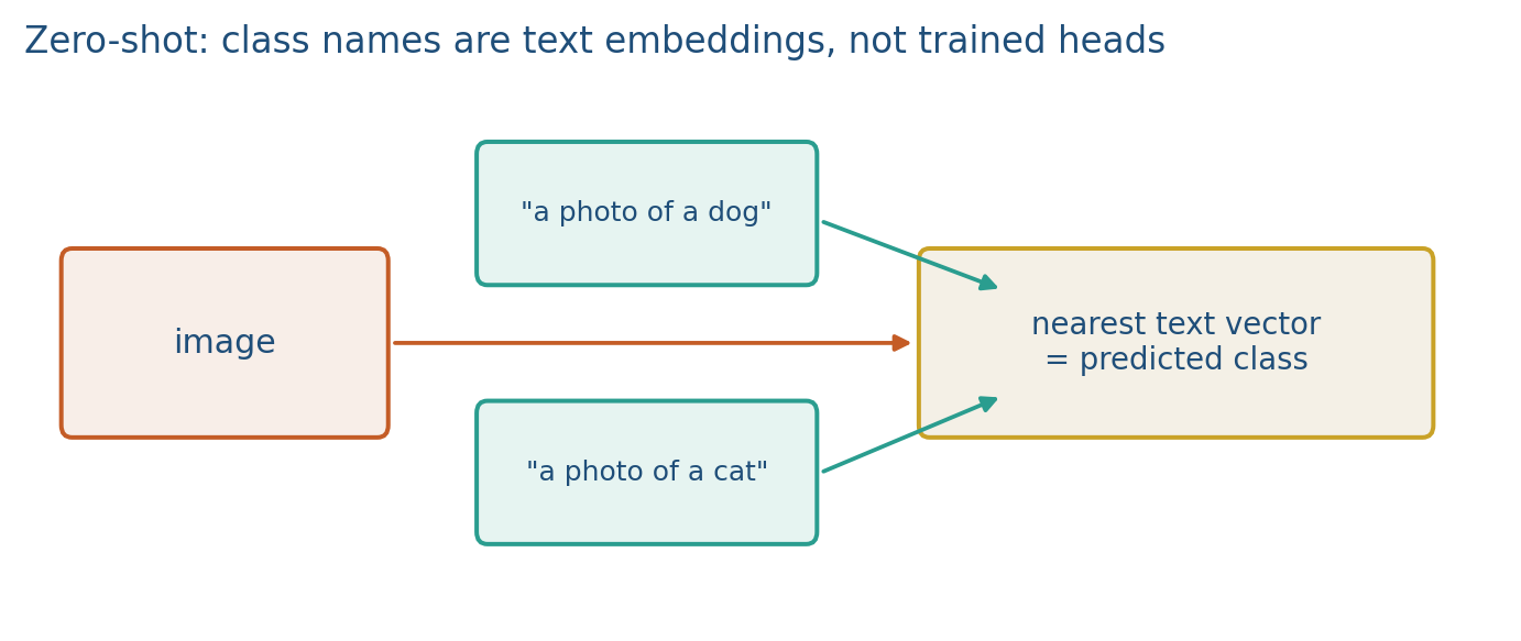 Class names as text embeddings